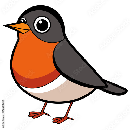 robin bird with a sign