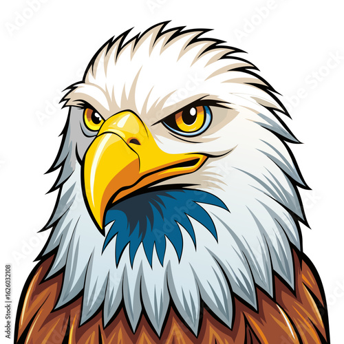american bald eagle with flag