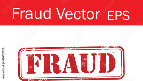 Stop fraud now with distressed red rubber stamp to highlight scams and protect consumers today