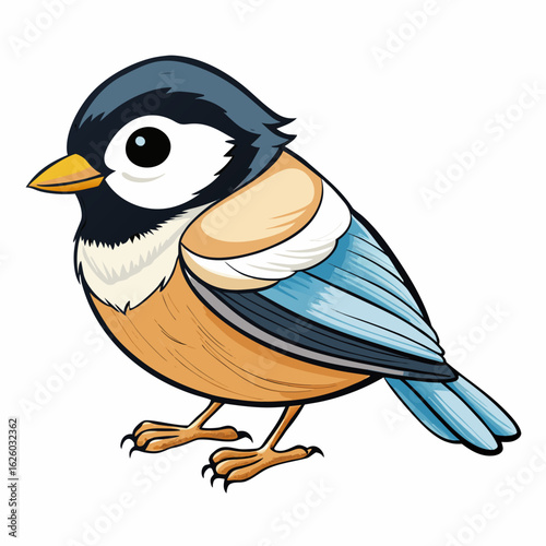blue bird on a white background