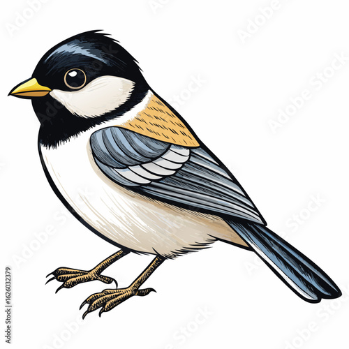 blue tit isolated on white background