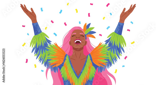 Brazilian carnival dancer vector illustration celebration festival design art