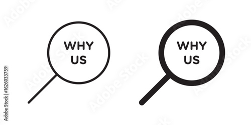 Why us icon sign symbol and flat style for app, web and digital design.