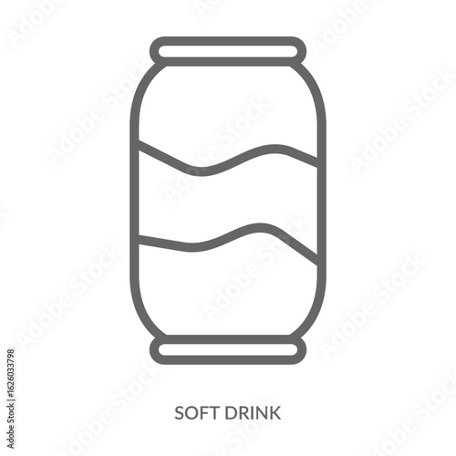 Soft Drink Icon Line Style. Design Vector Illustration