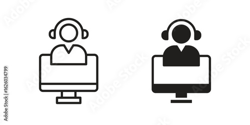 Tech support icon sign symbol and flat style for app, web and digital design.