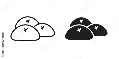 Steamed bread icon sign symbol and flat style for app, web and digital design.