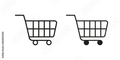 Shopping cart icon sign symbol and flat style for app, web and digital design.