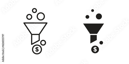 Sales funnel icon sign symbol and flat style for app, web and digital design.