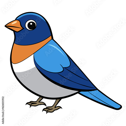 blue bird on a white background