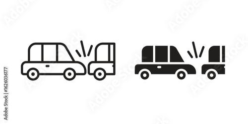 Rear end collision icon sign symbol and flat style for app, web and digital design.