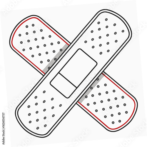 Adhesive bandage plaster first aid illustration isolated on white background