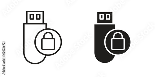 Pendrive security icon sign symbol and flat style for app, web and digital design.