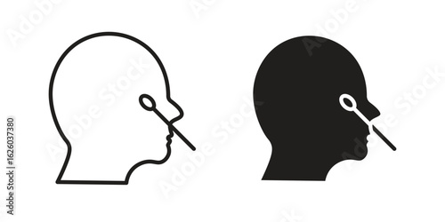 Nasal swab icon sign symbol and flat style for app, web and digital design.