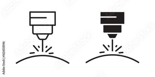 Laser machine icon sign symbol and flat style for app, web and digital design.