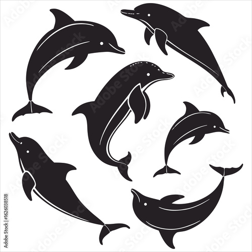  Dolphin vector. Dolphin cartoon sea animal icon. Bottlenose Dolphin. Dolphin peeking out of water. Dolphin Isolated. Dolphin jump out of the water in sea. Dolphins Jumping From The Sea. 