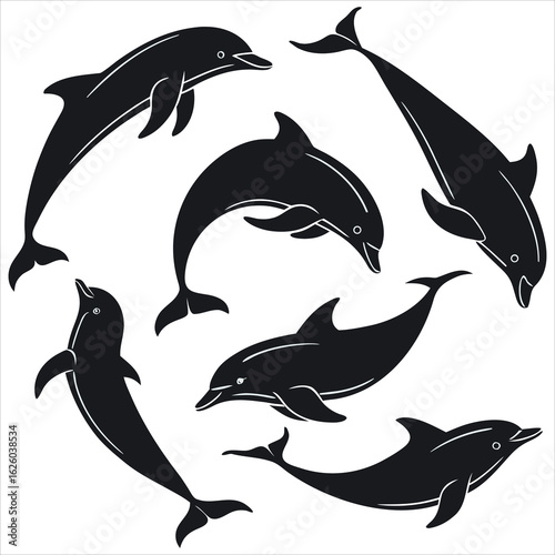  Dolphin vector. Dolphin cartoon sea animal icon. Bottlenose Dolphin. Dolphin peeking out of water. Dolphin Isolated. Dolphin jump out of the water in sea. Dolphins Jumping From The Sea. 
