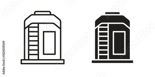Infrared heat cabin icon sign symbol and flat style for app, web and digital design.
