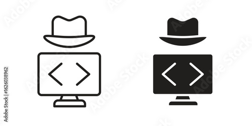 Hacker icon sign symbol and flat style for app, web and digital design.