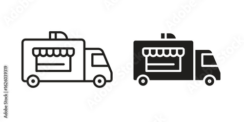 Food truck icon sign symbol and flat style for app, web and digital design.