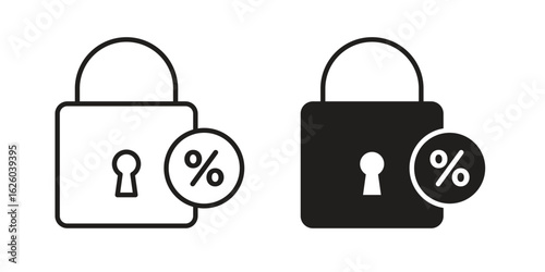 Fixed rate mortgage icon sign symbol and flat style for app, web and digital design.