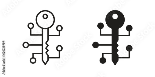 Digital key icon sign symbol and flat style for app, web and digital design.