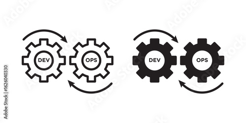Devops icon sign symbol and flat style for app, web and digital design.