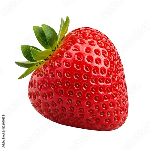 Fresh Juicy Strawberry with Vibrant Green Leaves – High-Resolution Organic Fruit Image for Food, Health & Lifestyle Use