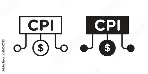 Consumer prices index icon sign symbol and flat style for app, web and digital design.