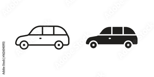 Compact car icon sign symbol and flat style for app, web and digital design.