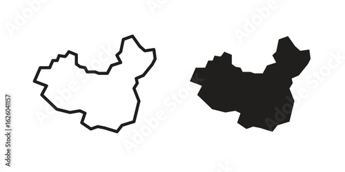China map icon sign symbol and flat style for app, web and digital design.