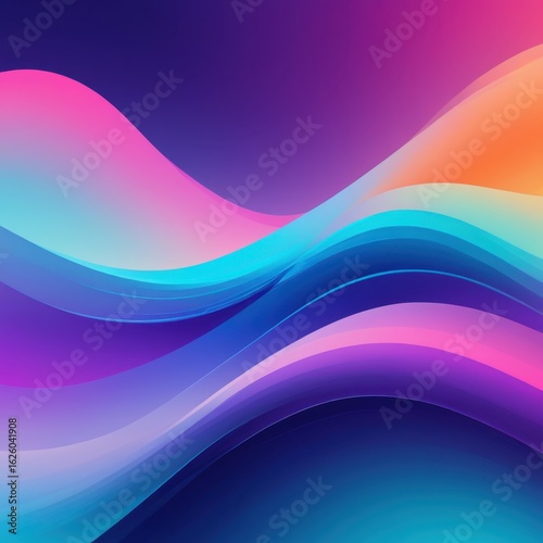 Abstract colorful wave pattern with flowing curves and light effect