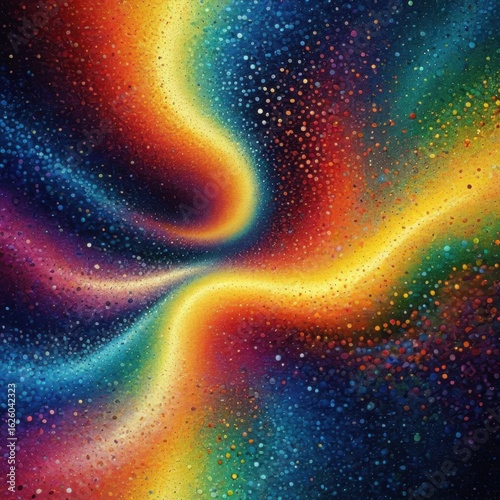 Vibrant galaxy with swirling nebula and bright stars in deep space