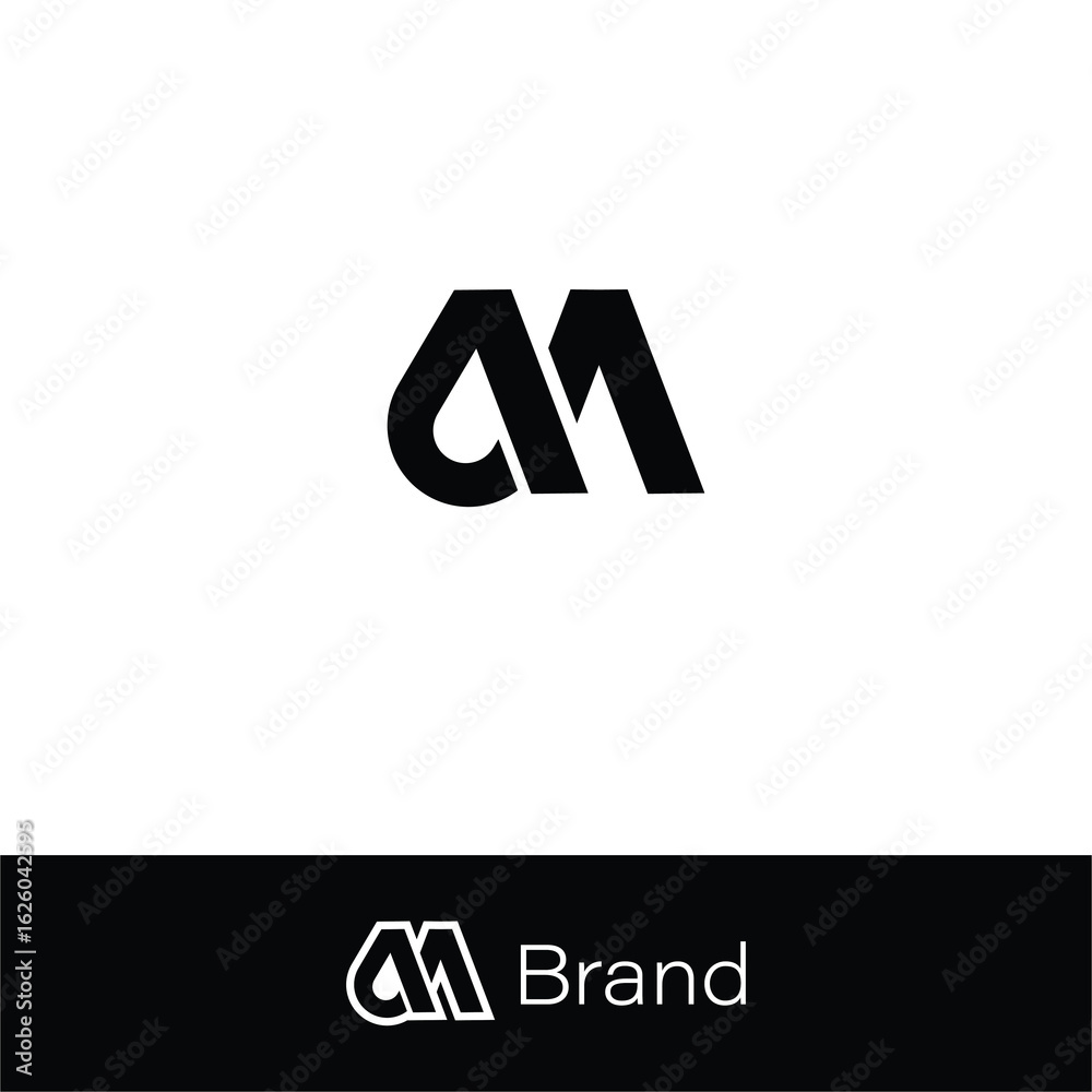 Obraz premium Modern and Versatile UM and YM Monogram Logos with two backgrounds. 