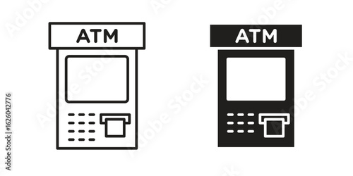 ATM machine icon sign symbol and flat style for app, web and digital design.