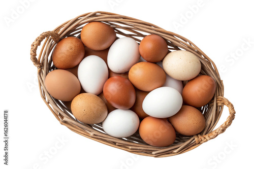 Wallpaper Mural Basket of fresh brown and white chicken eggs isolated on transparent background Torontodigital.ca