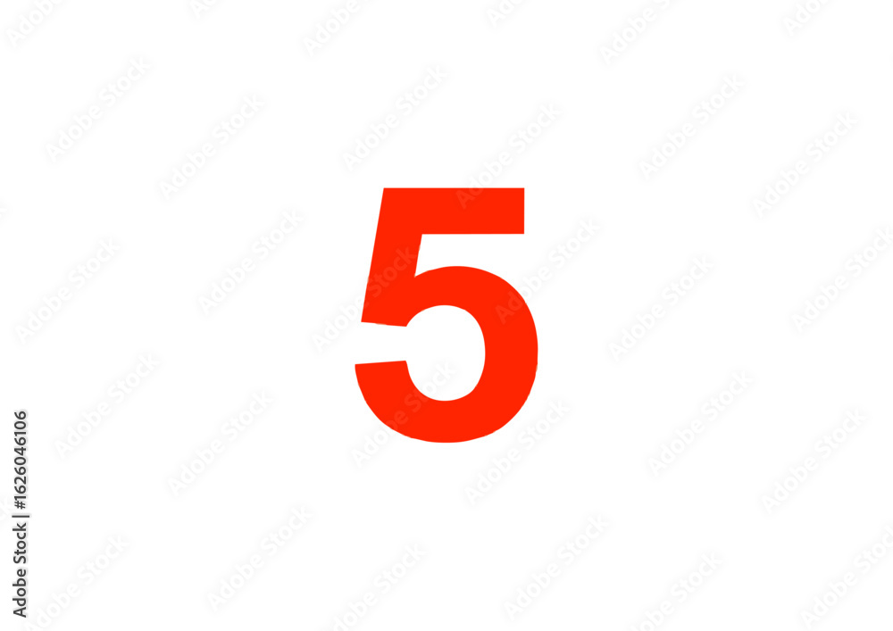 icon of number 5 in vibrant orange icon of number 5 in vibrant orange