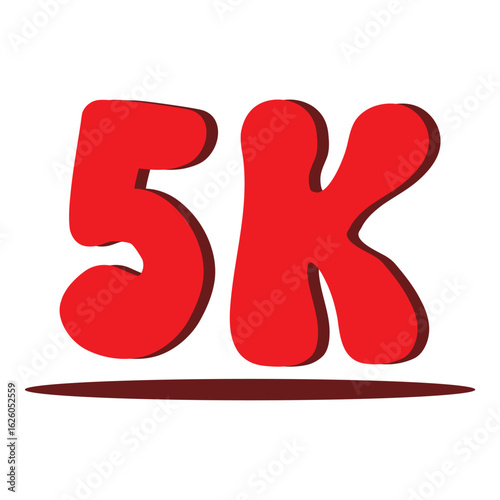 lettering 5k red with shadow