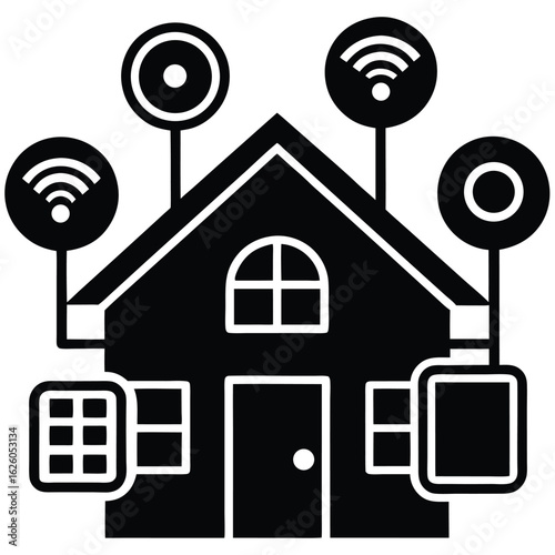 Smart home connected devices and wireless signals automation wifi