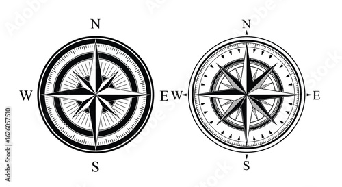 Explore the world with compass rose vector images for direction and guidance