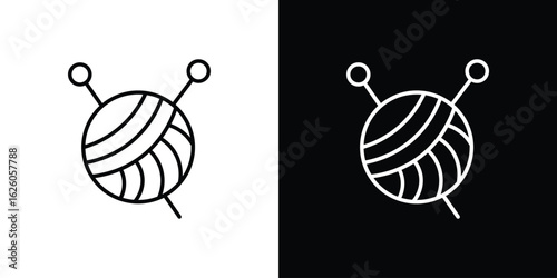 Wool ball icon symbol, logo illustration. Vector graphics