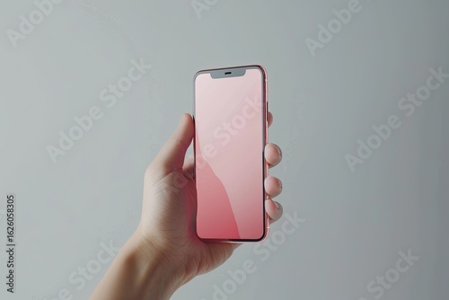 Vibrant Color Visual of 3D Responsive Hand Holding Smartphone App Screen Device Mockup Psd