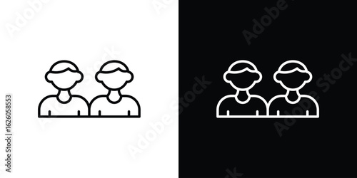 Twin icon symbol, logo illustration. Vector graphics