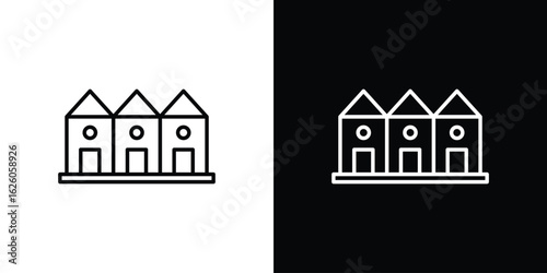 Terraced Houses icon symbol, logo illustration. Vector graphics