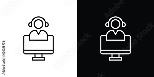 Tech support icon symbol, logo illustration. Vector graphics