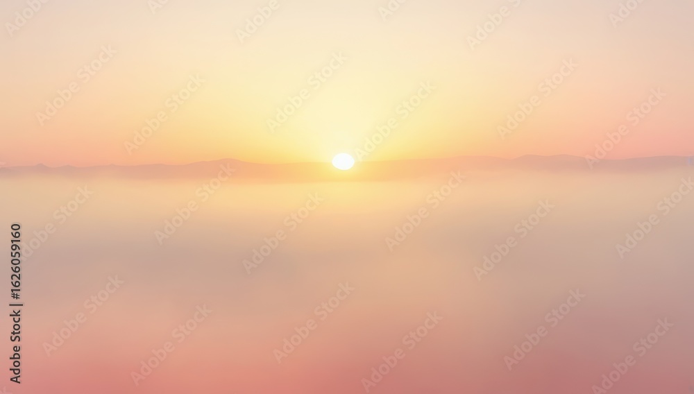 Obraz premium Soft focus sunset over calm water with warm golden and pink hues creating a serene atmosphere
