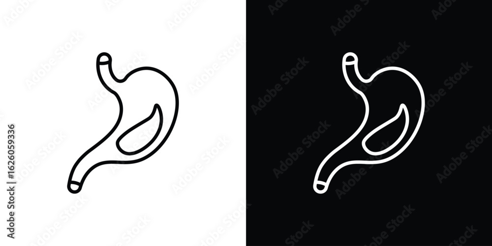 Fototapeta premium Stomach with Liquids icon symbol, logo illustration. Vector graphics