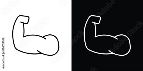 Strong arm icon symbol, logo illustration. Vector graphics