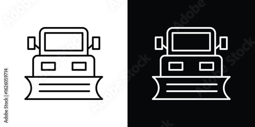 Snowplow icon symbol, logo illustration. Vector graphics