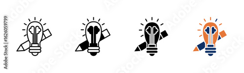 Idea icon sheet multiple style collection