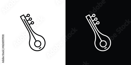 Sitar icon symbol, logo illustration. Vector graphics